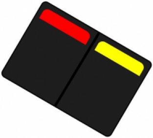 Rode/gele kaart in een etui.
